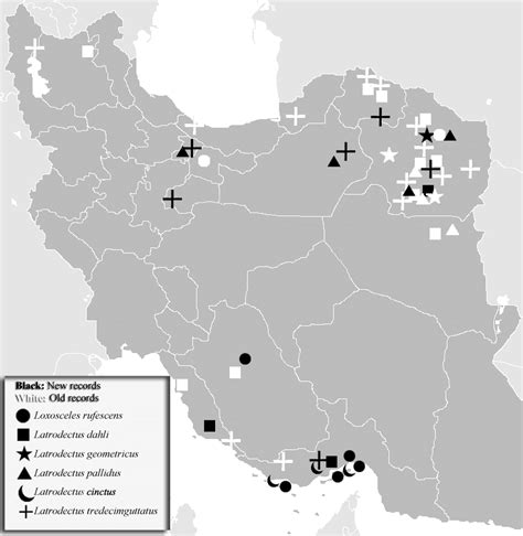 Distribution map of Loxosceles rufescens and Latrodectus spp., based on ...