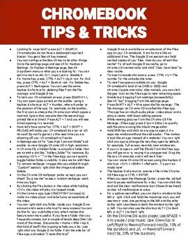 Chromebook - Tips & Tricks Handout (FREE) by ROOMBOP | TpT