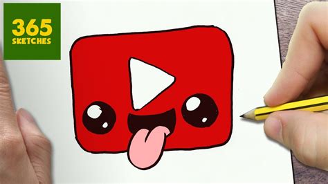 HOW TO DRAW A YOUTUBE LOGO CUTE, Easy step by step drawing lessons for kids - YouTube