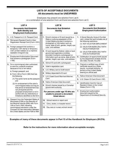 I 9 Form Documents Needed - Free Documents