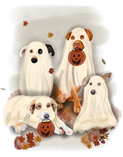 Custom Fall Pet Portrait Ghost Decor Fall Decor Halloween - Etsy