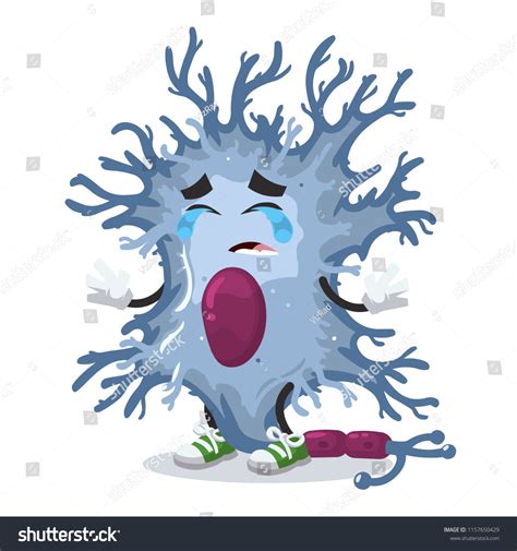 Crying Cartoon Neuron Cell Mascot On Stock Vector (Royalty Free ...