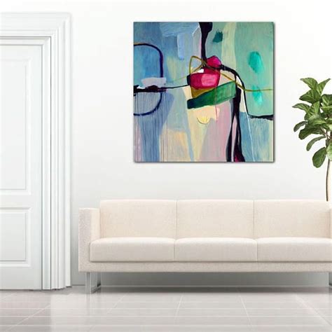 Large Square Bright Colourful Abstract Art Print Blue Wall - Etsy ...