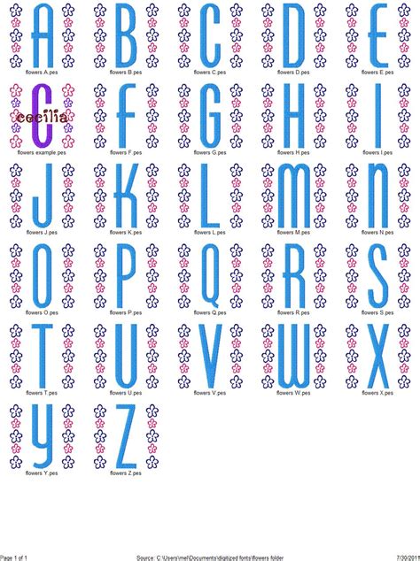 Flowers Monogram Font Design – Sew Fun Fonts