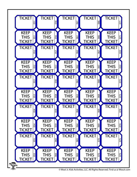 Printable Raffle Tickets Sheets | Woo! Jr. Kids Activities : Children's Publishing