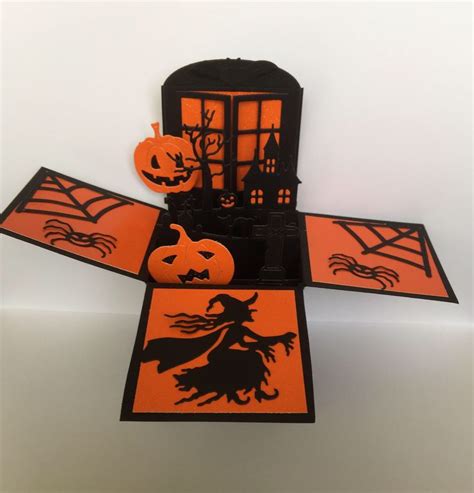 Halloween Pop up Box Card Halloween Window and Jackolantern | Etsy ...