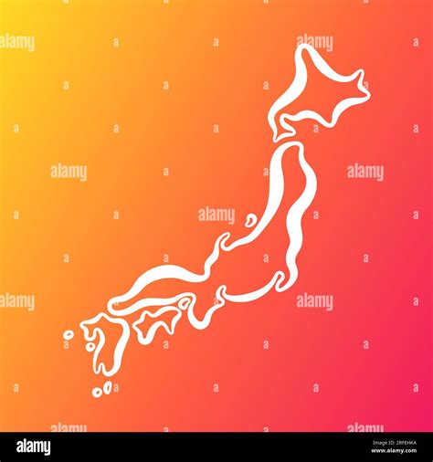 White outline map of Japan on orange and purple gradient background Stock Vector Image & Art - Alamy