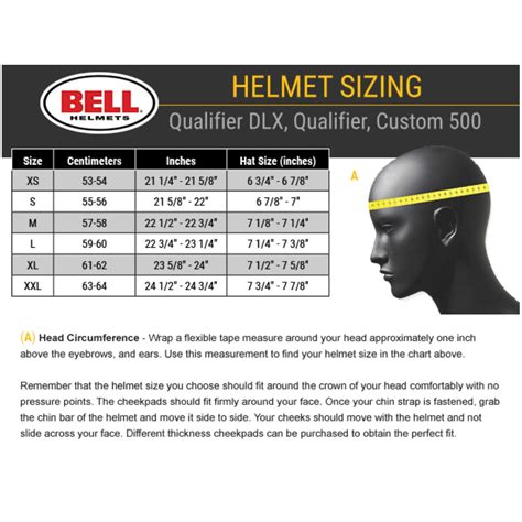 Motorcycle Helmet Sizing Chart Bell | Reviewmotors.co