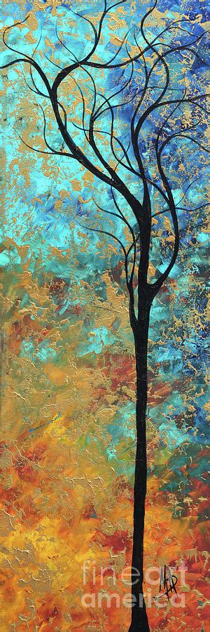 Abstract Tree Art Original Painting Gold Textured Overlay Artwork by Megan Duncanson Painting by ...