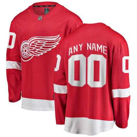 Fanatics Branded Detroit Red Wings Red Home Breakaway Custom Jersey