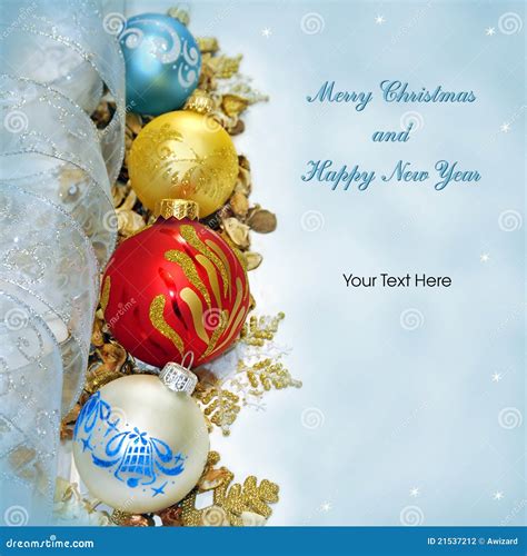 Merry Christmas And Happy New Year Greeting Card Stock Photography ...