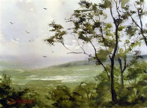 Watercolor Mountain Scene at PaintingValley.com | Explore collection of ...