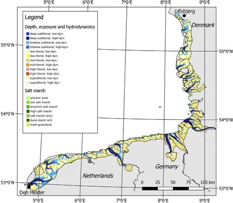 Ecotope map of the trilateral Wadden Sea as defined by the combination ...