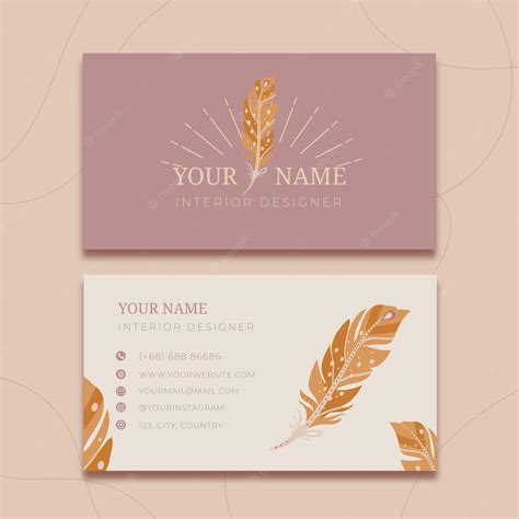 Free Vector | Boho horizontal business card template