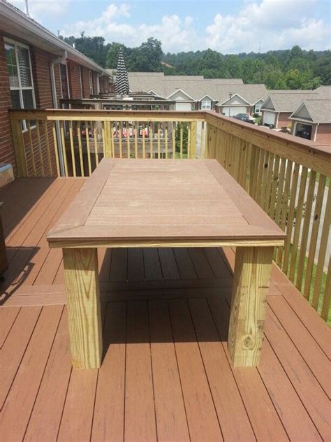 Composite table Goddard style | Patio deck designs, Diy outdoor table, Outdoor patio