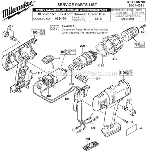 Milwaukee 0624-20 Parts List and Diagram - (SER 321B) : eReplacementParts.com