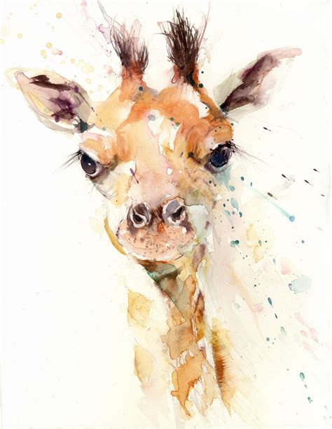 Cute baby giraffe limited edition art print | Jen Buckley Art