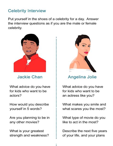 Interview With A Celebrity Examples / Answer tipshere you have to come ...