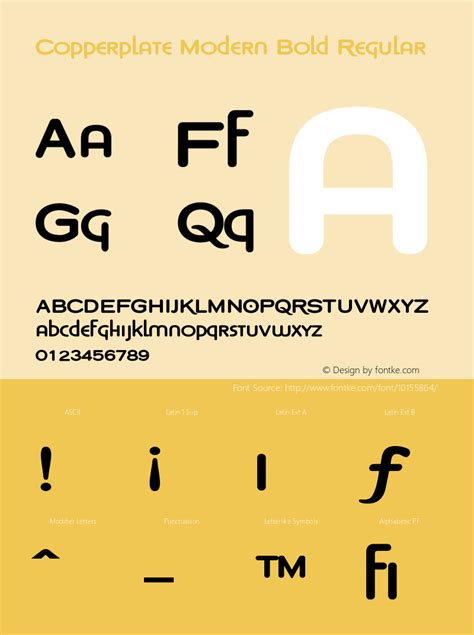 Copperplate Modern Bold Regular PDF Extract Font Sample- Font Sample ...