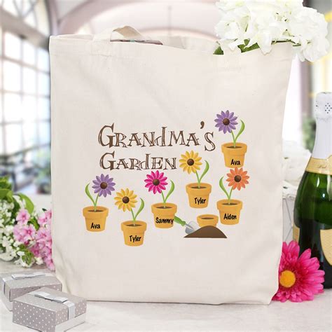 Personalized Grandma's Garden Tote Bag | GiftsForYouNow