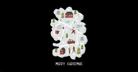 Christmas Town Map - Christmas - Sticker | TeePublic