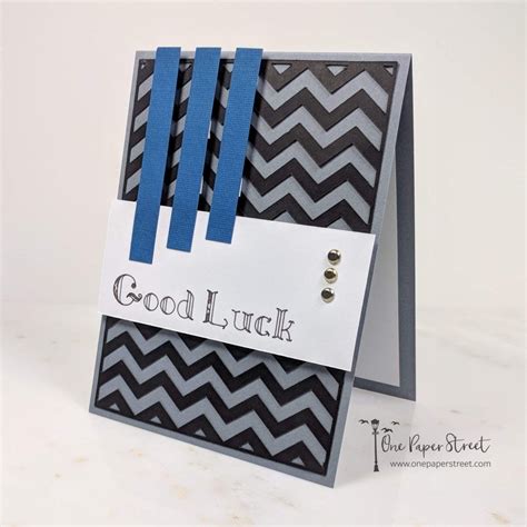 Chevron Good Luck Card | Easy Cricut Tutorial | Good luck cards, Handmade thank you cards, Cards