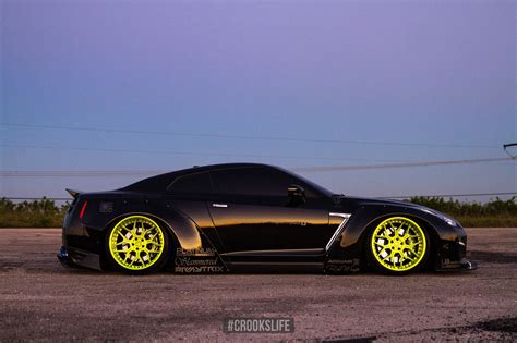 Track Toy Black GT-R on Bright Lime Green Wheels — CARiD.com Gallery