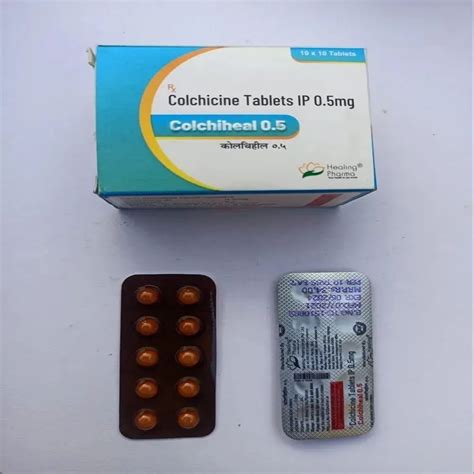 Colchiheal Colchicine Tablets 0.5mg at Rs 100/stripe | Colchicine ...