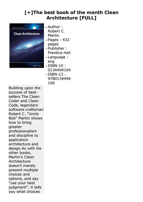 [+]The best book of the month Clean Architecture [FULL] by network-source4969 - Issuu