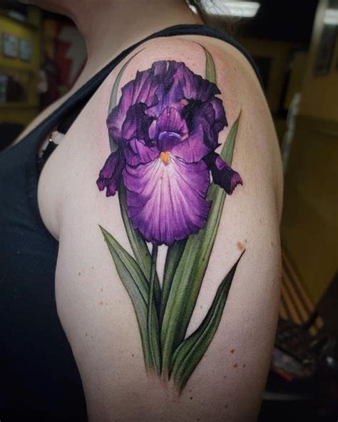 Des Vandam 🦋 Tattoo Artist on Instagram: "Here’s this pretty Purple bearded iris I got to do on ...