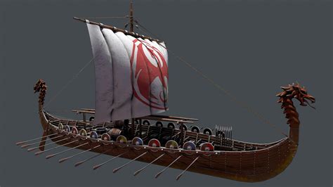 Viking Drakkar - 3D Model by Nicu_Tepes