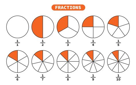 Premium Vector | Vector Drawing Of Fractions Worksheet