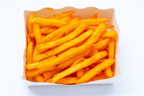 Premium Photo | French fries with chili cheese powder