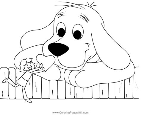 Valentine's Day Coloring Page for Kids - Free Clifford the Big Red Dog Printable Coloring Pages ...