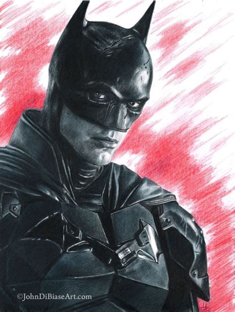 The Batman (Robert Pattinson) Colored Pencil Drawing Print