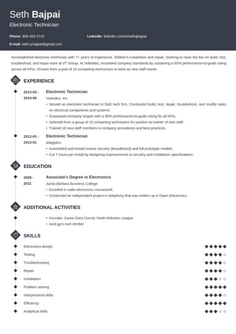 Electronic Technician Resume Sample & Guide