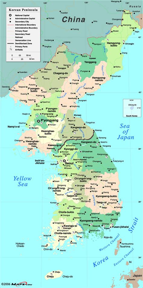 Korean Peninsula Wall Map | Maps.com.com