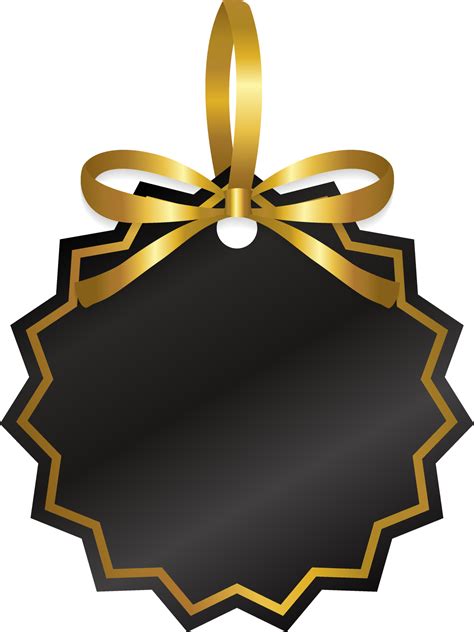 isolate black circle price tag with gold ribbon png 13892335 PNG