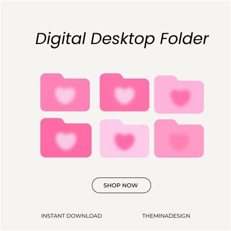 Desktop Folder Icons For Mac & Windows Aesthetic Organizing Icons, Pink ...