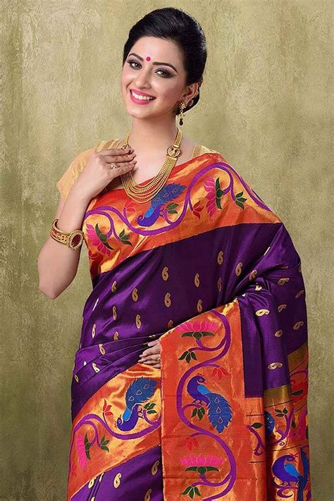 purple brocade Paithani silk saree | Blouse designs indian, Saree designs, Saree trends