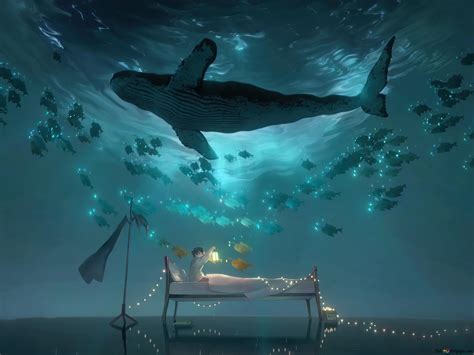 Anime boy sleeping underwater 4K wallpaper download