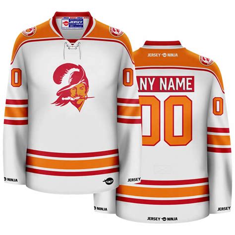 Jersey Ninja - Tampa Bay Buccaneers White Hockey Jersey - 1976 Throwback