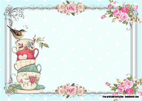 Free Tea Party Invitations Printable - Printable Word Searches