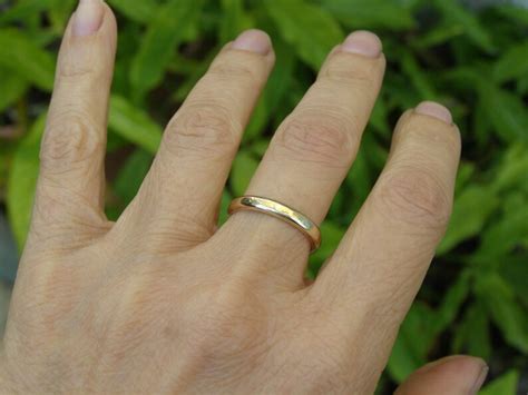 Solid Gold Wedding bands 3mm 14k solid gold ring Stacking | Etsy