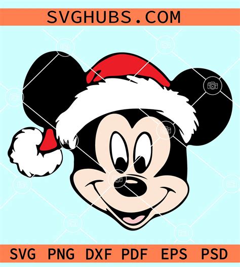 Mickey Mouse head Christmas svg, Mickey Mouse Christmas svg