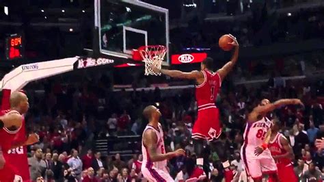 Derrick Rose Crazy Slam Dunk VS New York Knicks [2012] - TV Version ...