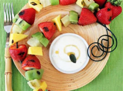 Grilled Fruit Kabobs with Honey Lime Yogurt Dip | Recipe | Grilled fruit kabobs, Grilled fruit ...