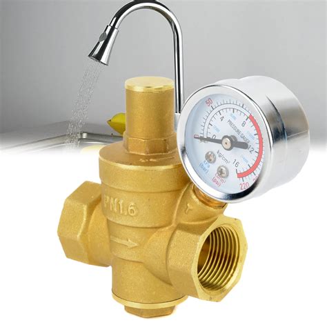 Mayitr Durable DN20 3/4" Adjustable Brass Tap Water Pressure Reducing Valve Pressure Maintaining ...