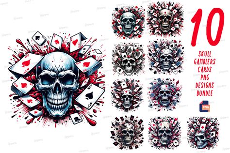 Skull Gamblers Cards Png Graphic by jijopero · Creative Fabrica