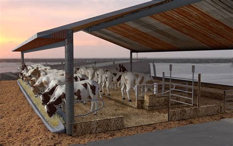 Farm House with Cows - 3D Model by 3dstudio